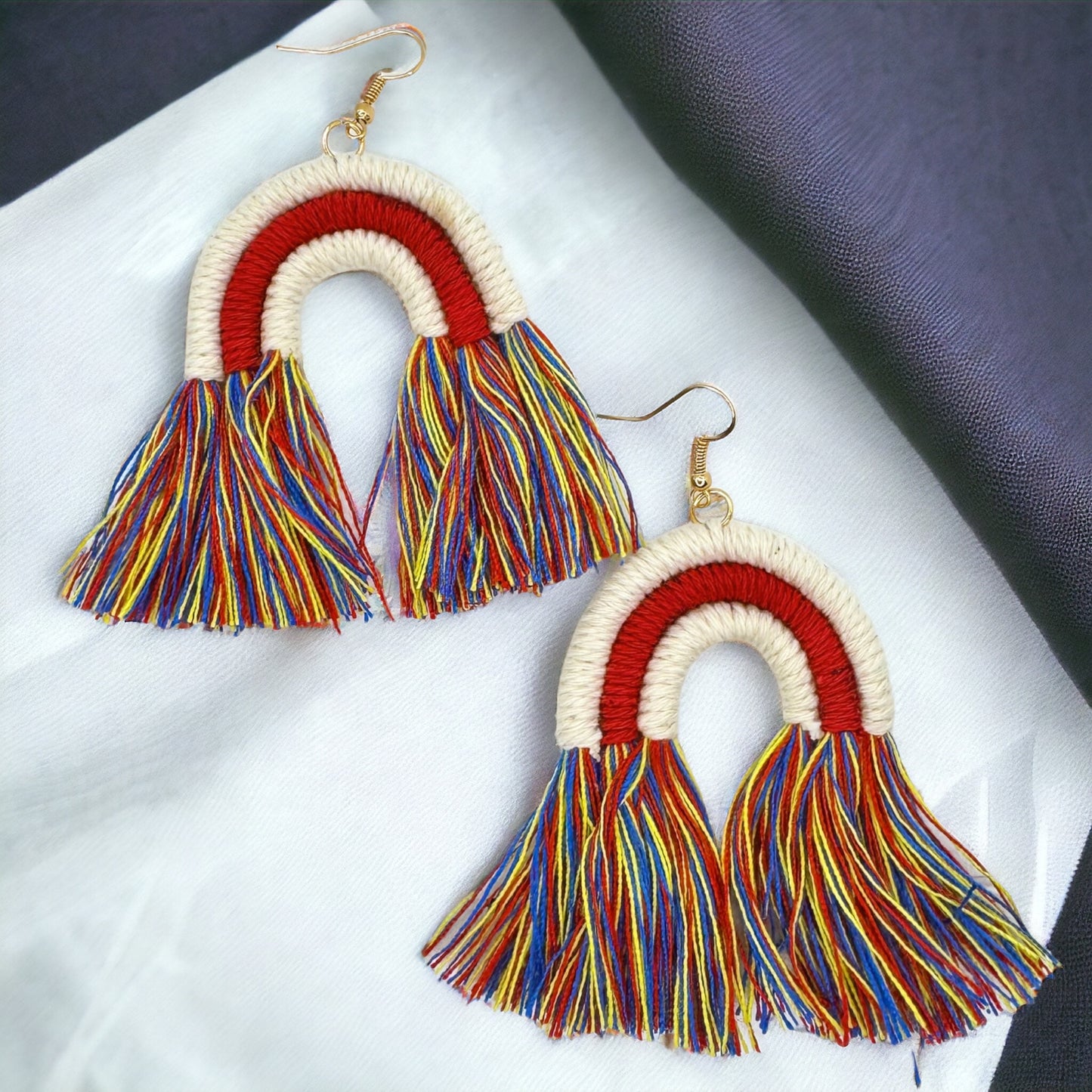 Stars, Stripes, & Fringe: Patriotic Rainbow Earrings for a Dazzling Fourth of July!