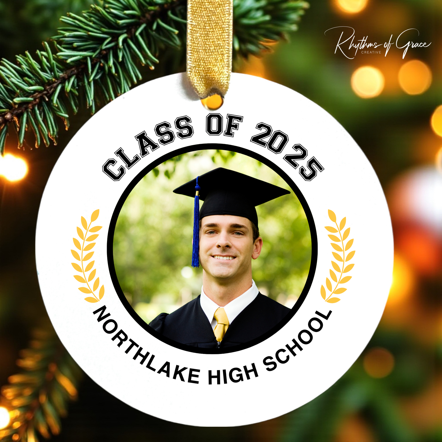 Class of 2025 Senior Photo Christmas Ornament | Personalized Holiday Keepsake