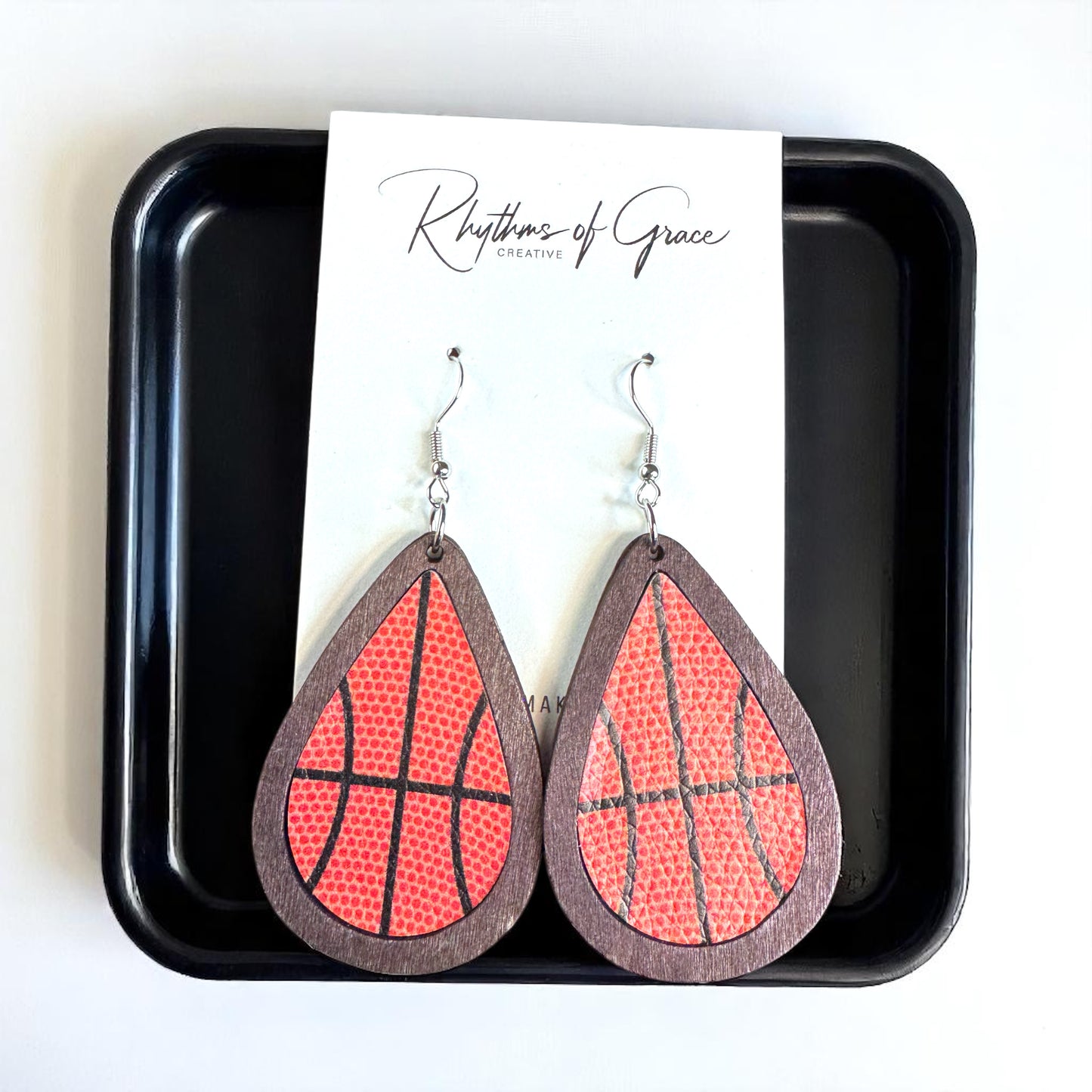 Dribble into Style: Fun Basketball Dangle Earrings!