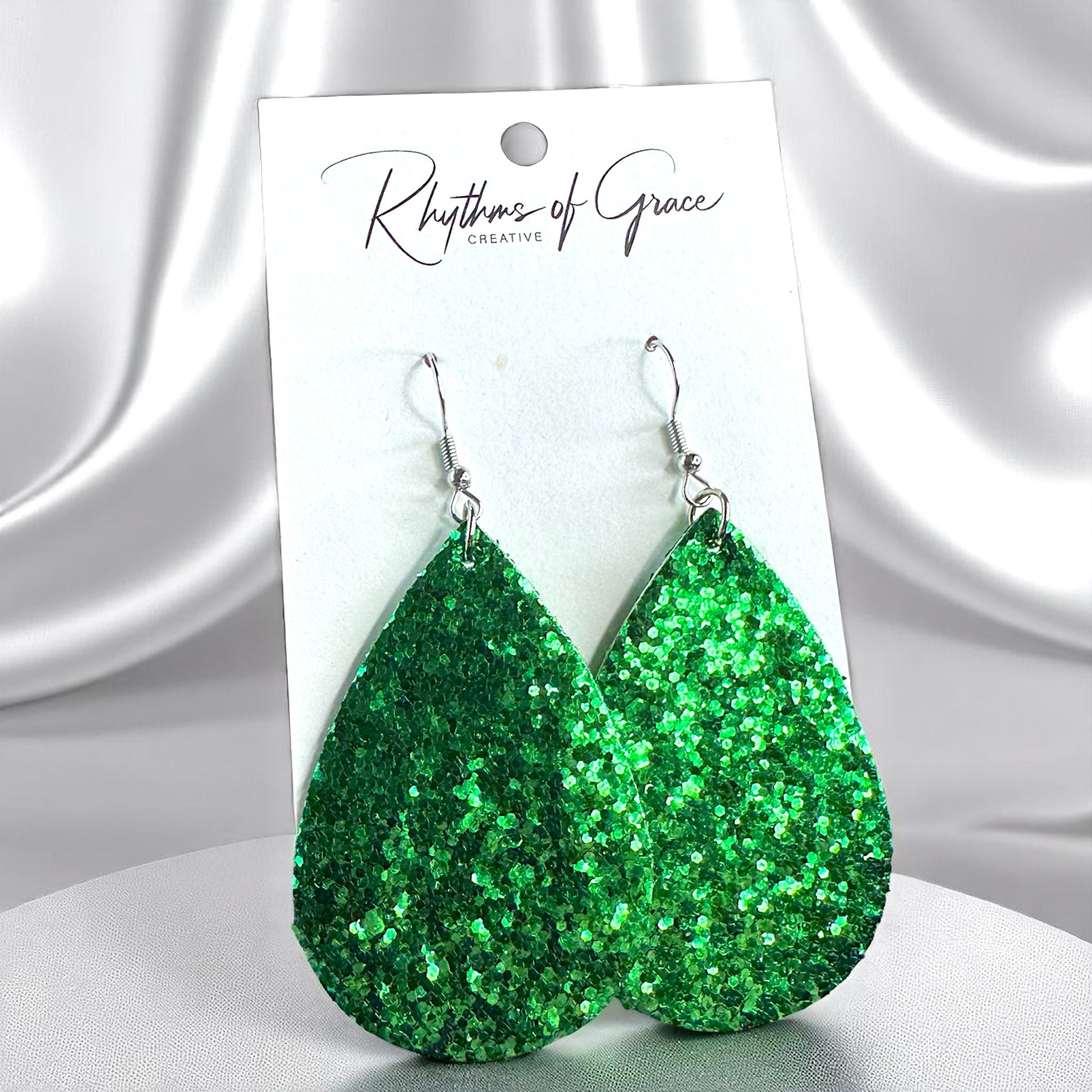 Sparkle & Shine: Glitter Teardrop Dangle Earrings ✨ - Rhythms of Grace Creative