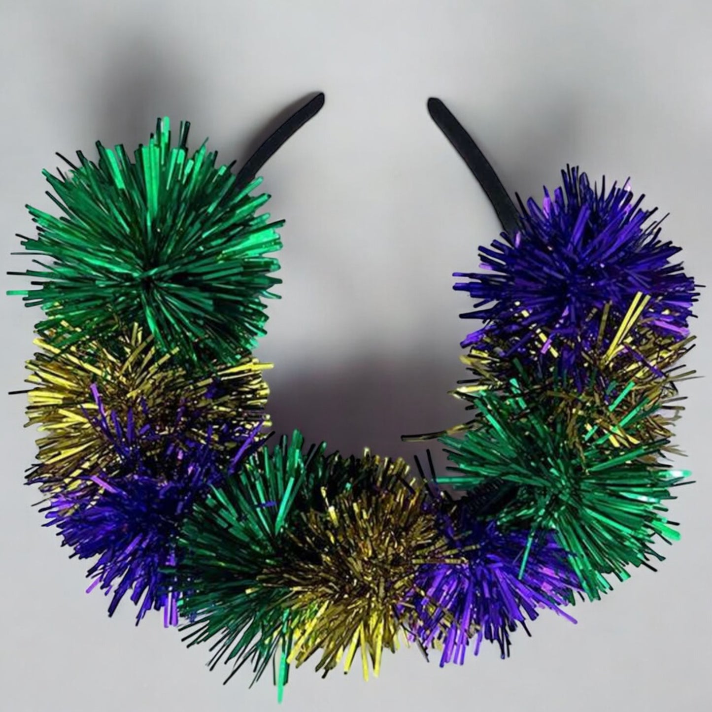 Tinsel Mardi Gras Headband - Vibrant Purple, Green & Gold!