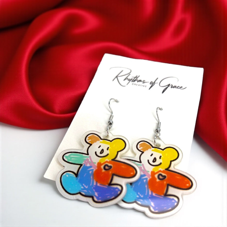 Teddy Bear Earrings - Whimsical Charm for the Young at Heart! 🧸
