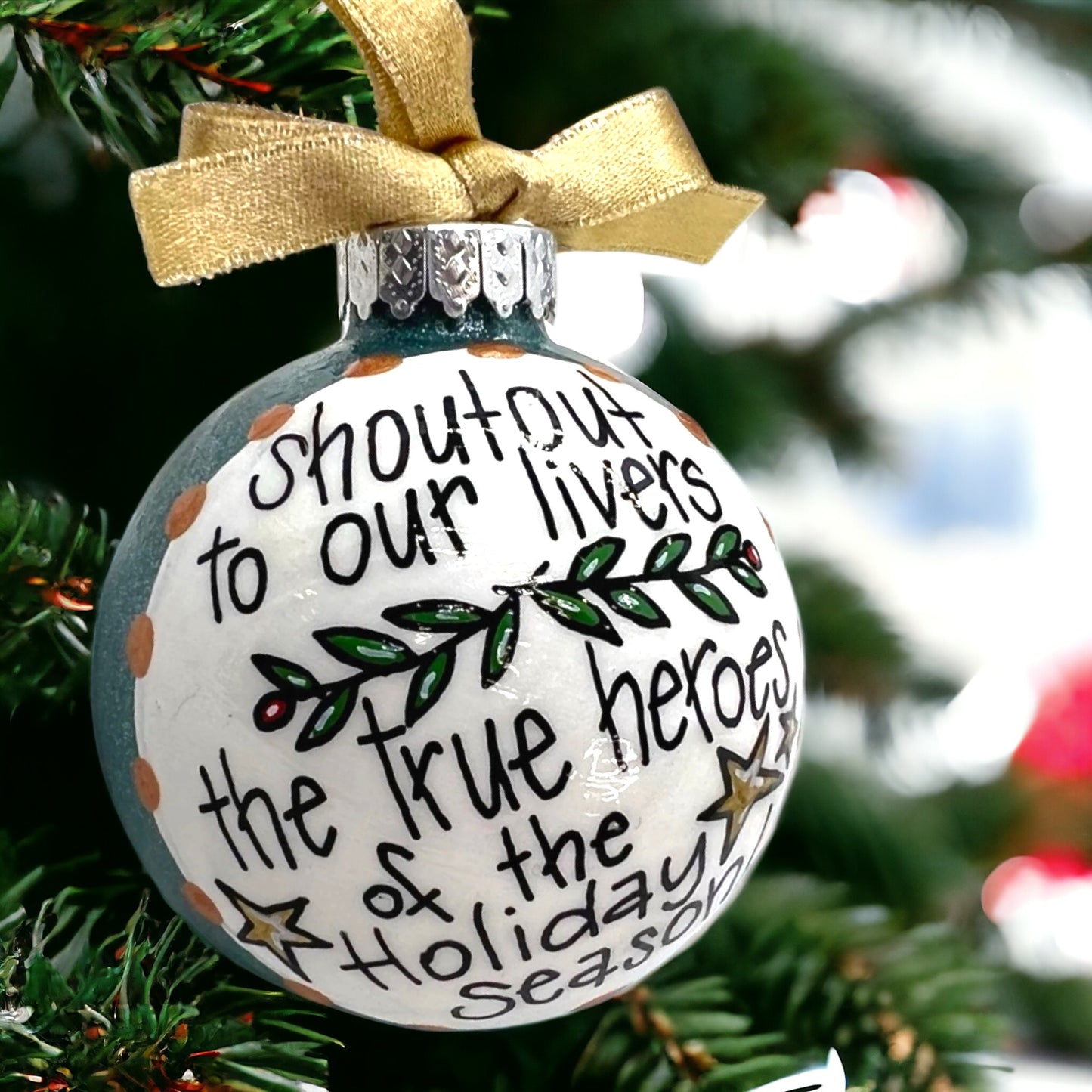 Cheers to Our Livers! 🎉 Hilarious Personalized Holiday Ornament!
