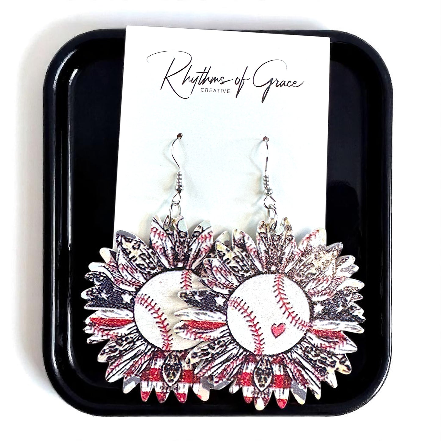 Swing for Style: Unique American Baseball Dangle Earrings!