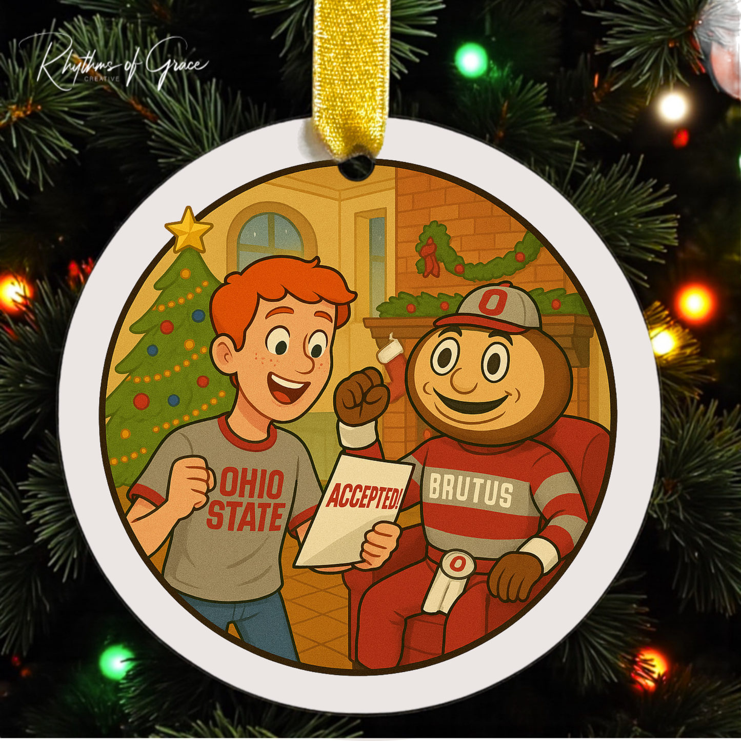 Custom College Acceptance Ornament | Personalized Graduation Gift