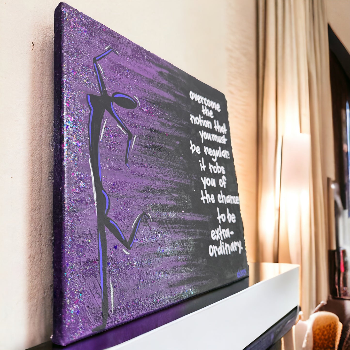 Stunning Original Hand-Painted Textured 1 x 12” Unframed Painting | Signed by Artist, Artwork