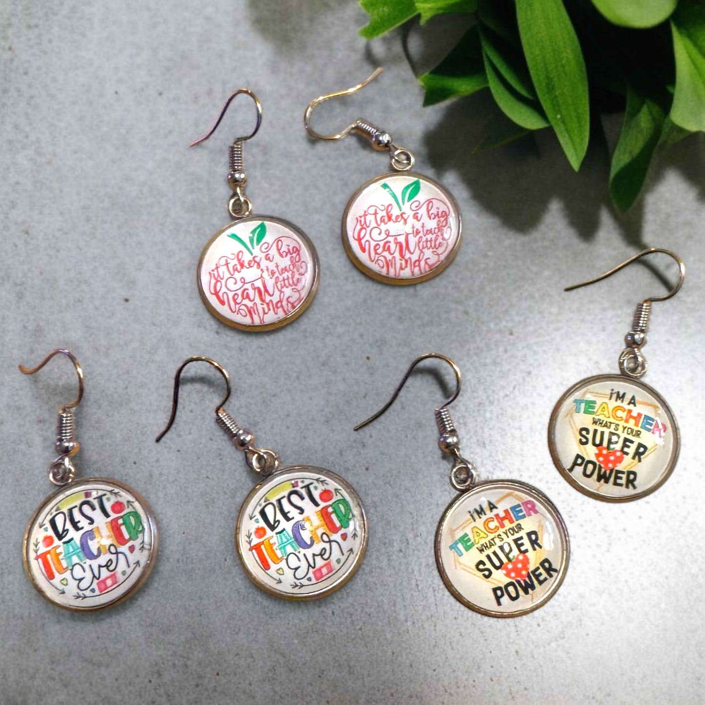 Inspire & Shine with Teacher Cabochon Dangle Earrings!