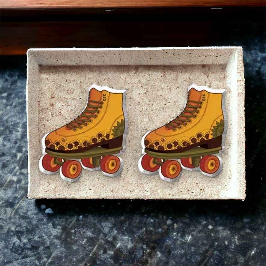 Skate into Style: Retro Roller-Skate Stud Earrings!