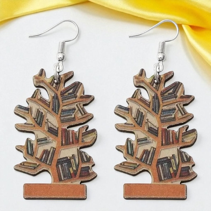 "Bookish Branches" Tree Dangle Earrings – Wear Your Love for Books!