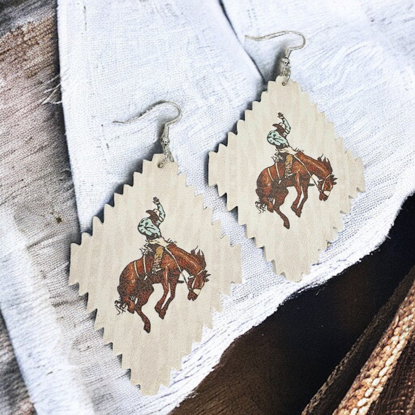 Rustic Western Rodeo Dangle Earrings
