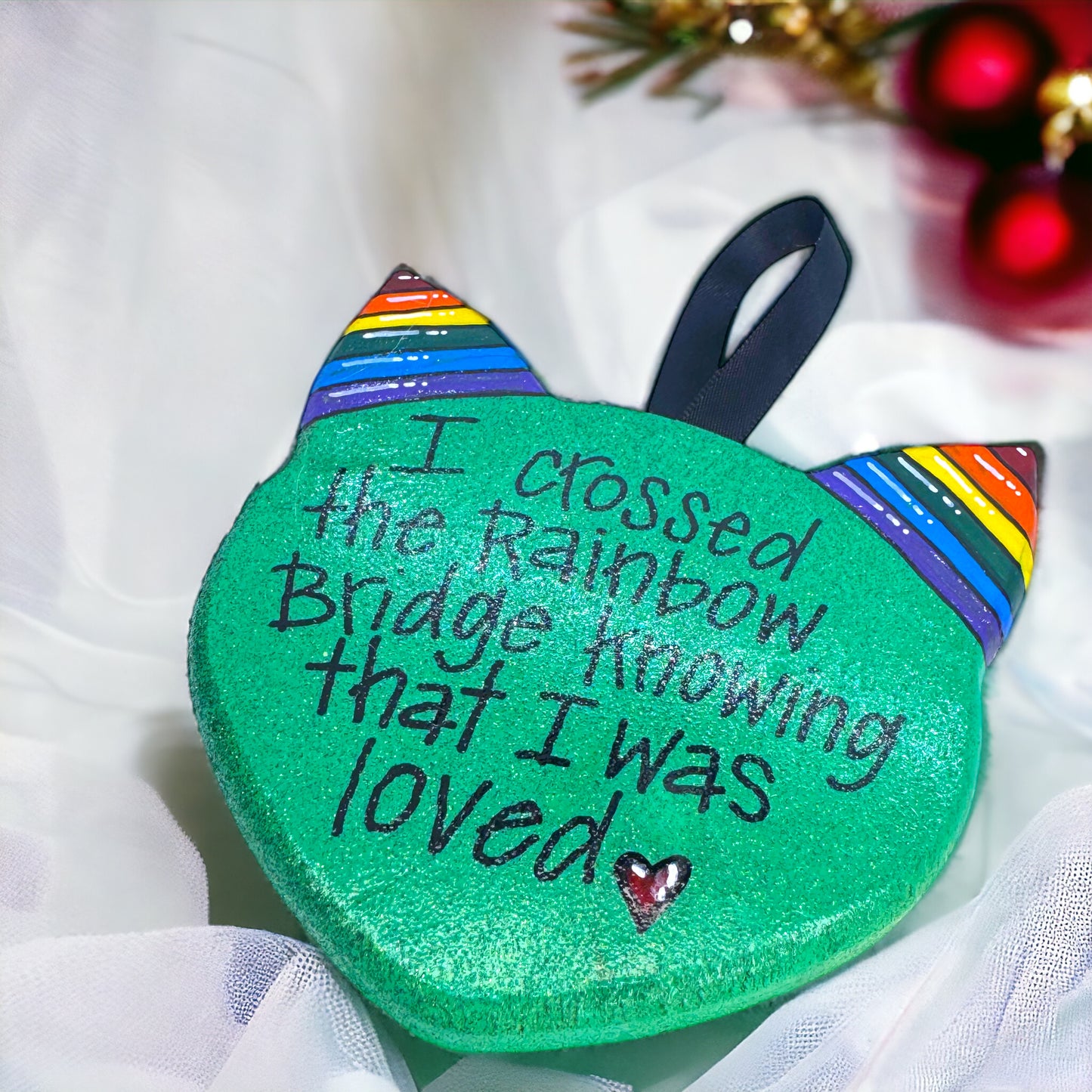 Purr-fect Tribute: Rainbow Bridge Cat Ornament