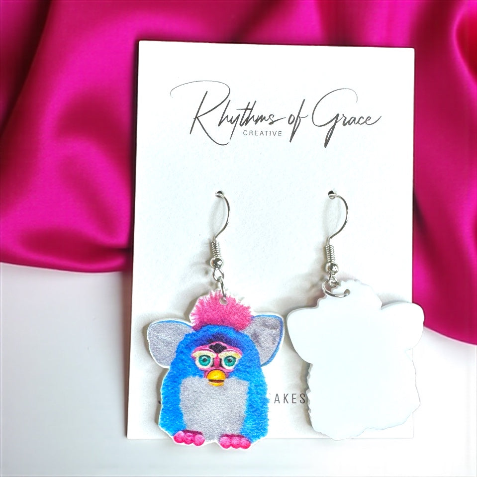 Furby Frenzy: Nostalgic Drop Earrings for Playful Hearts! - Rhythms of Grace Creative