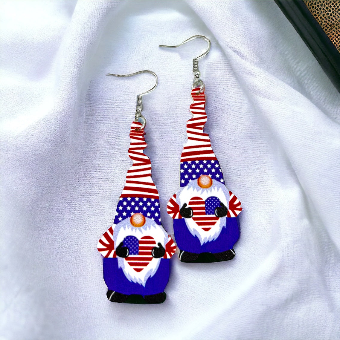 Patriotic American Gnome Dangle Earrings – Celebrate in Style!
