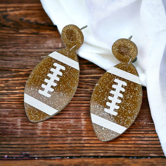 Game Day Glam: Sparkling Football Earrings! 🏈✨