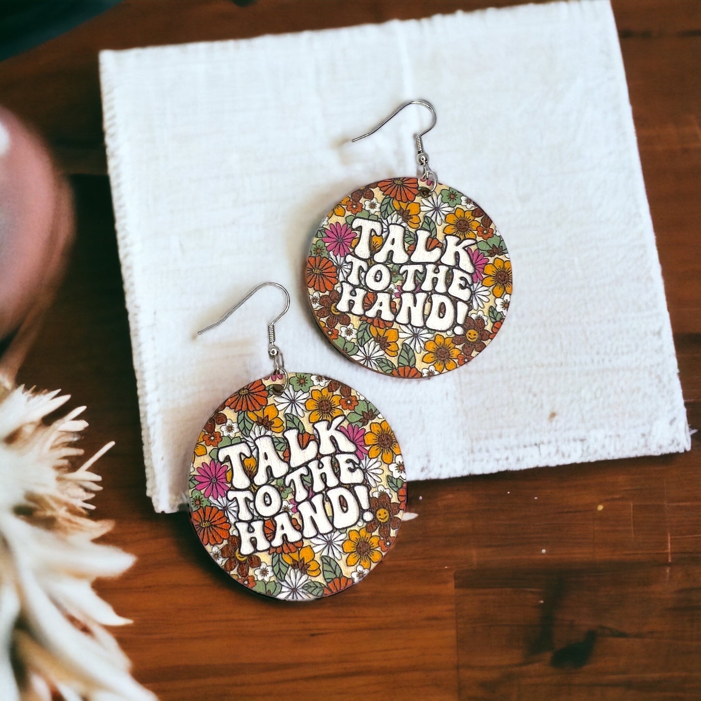 Talk to the Hand Earrings - Retro Sassy Vibe! 🌟 - Rhythms of Grace Creative