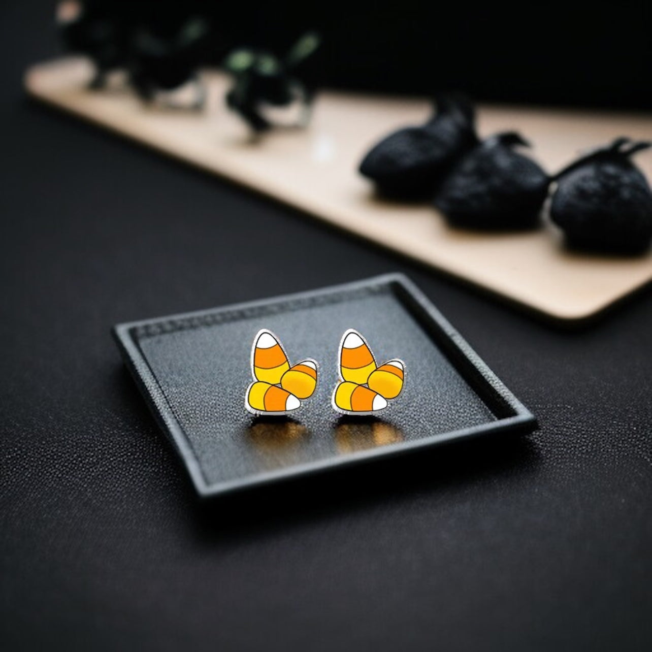 Boo-tiful Candy Corn Stud Earrings - Handmade Halloween Delight! 🎃
