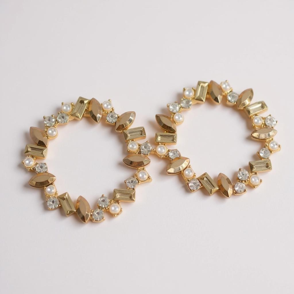 Stunning Champagne Colored Rhinestone Earrings