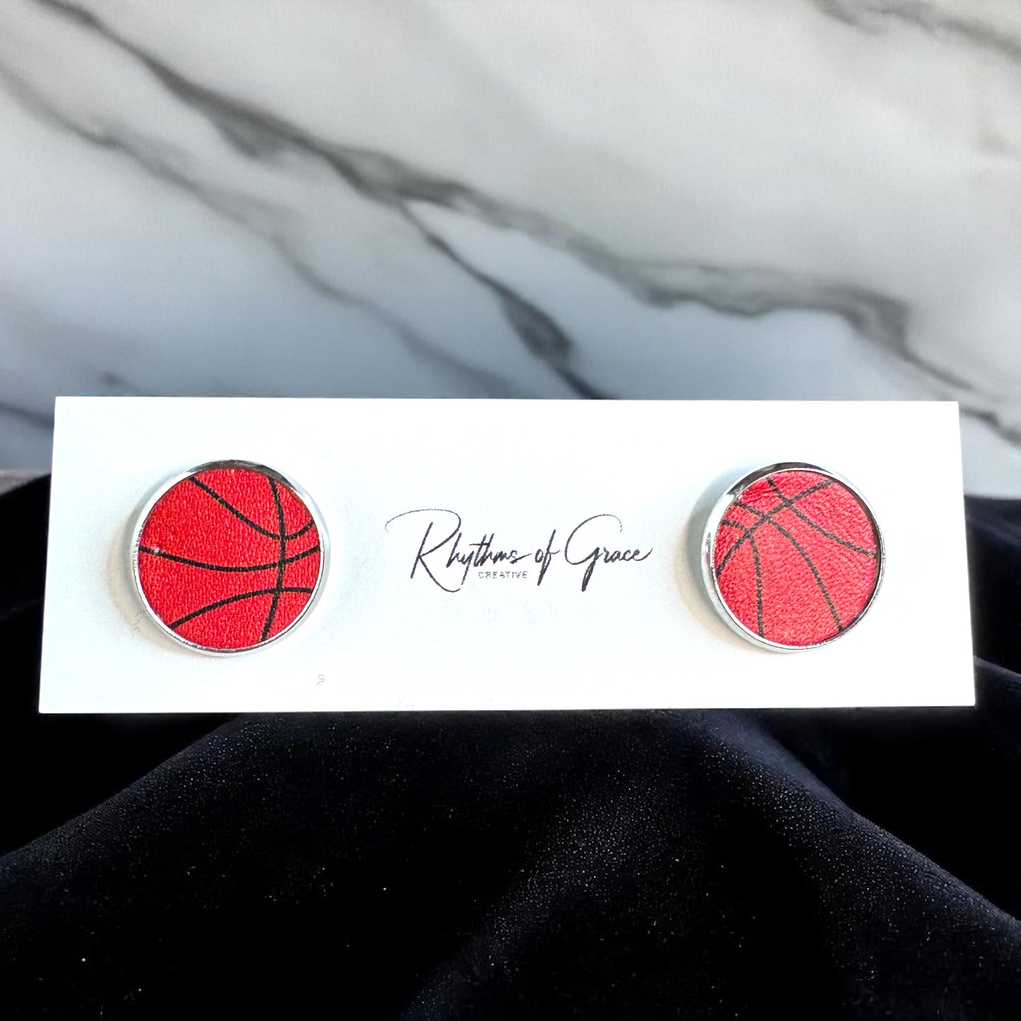 Slam Dunk Style: Basketball Stud Earrings 🏀
