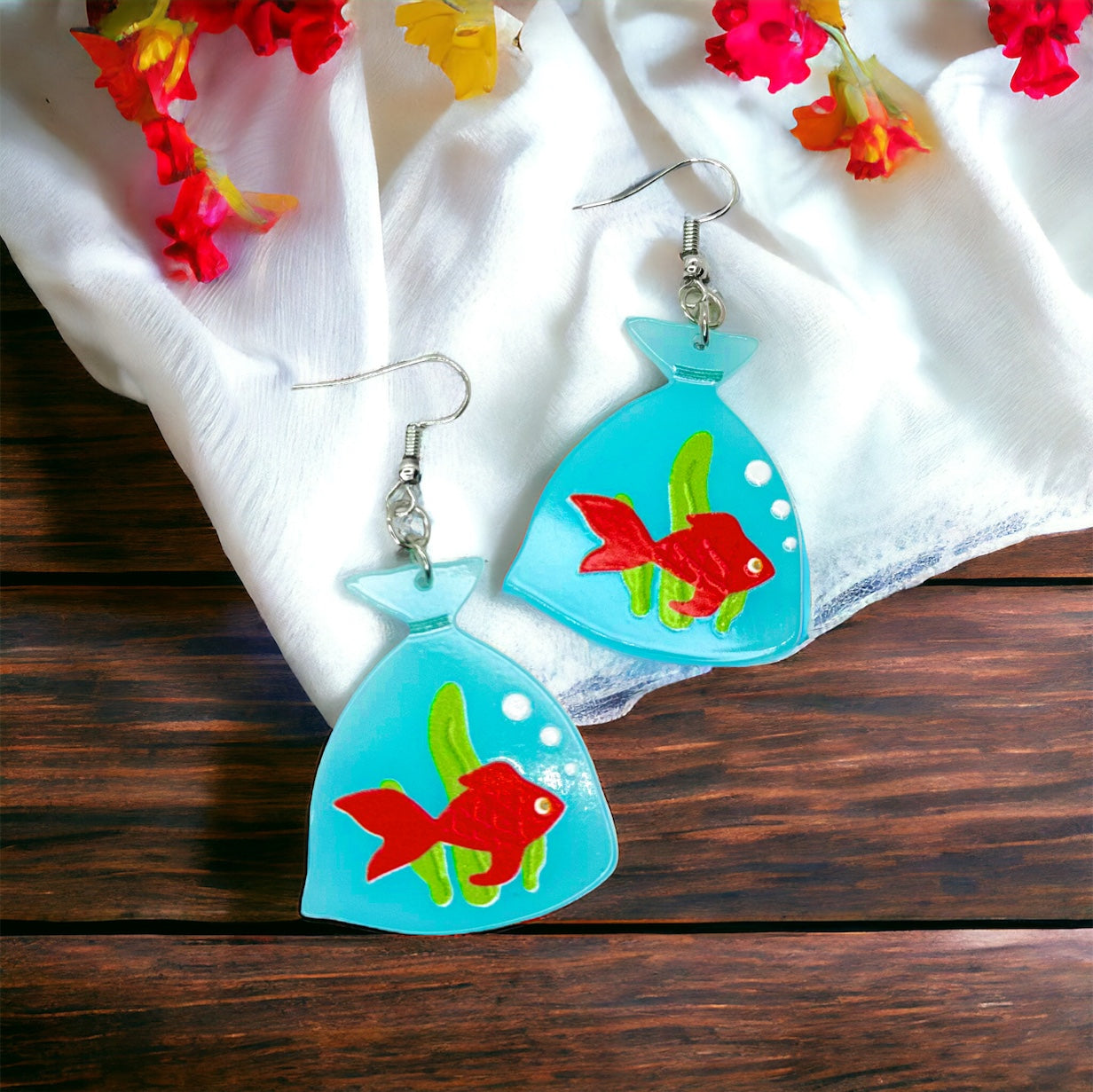 Hooked on Fun: Adorable Goldfish Earrings for a Splash of Whimsy!