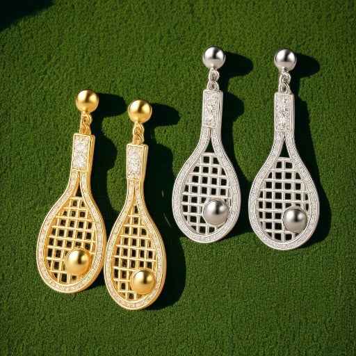 Dazzling Rhinestone Dangle Tennis Earrings – Score Your Style! 🎾