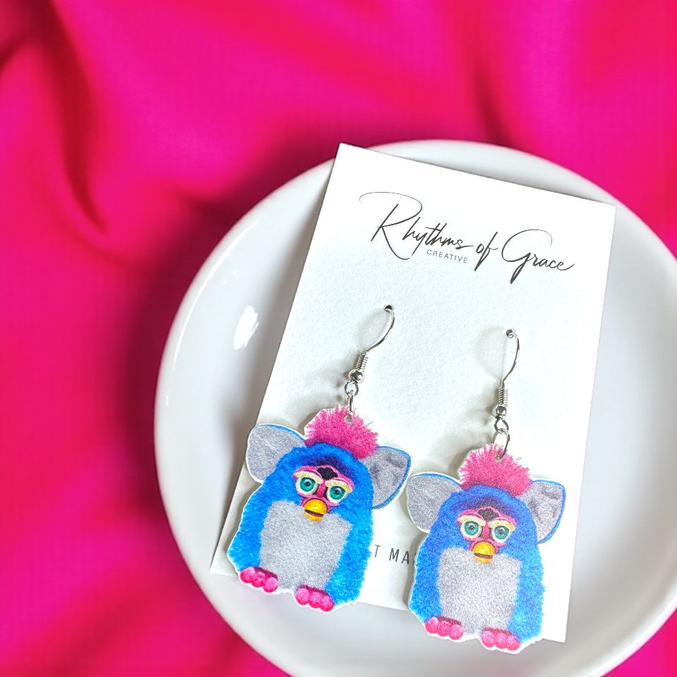 Furby Frenzy: Nostalgic Drop Earrings for Playful Hearts! - Rhythms of Grace Creative