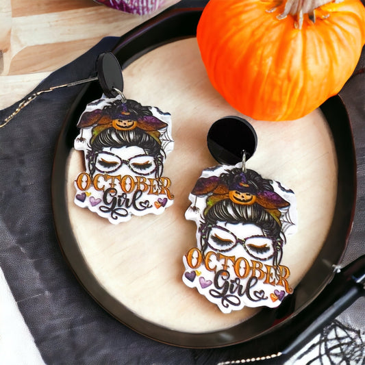 Spooky Chic: October Girl Pumpkin Earrings 🎃 - Rhythms of Grace Creative