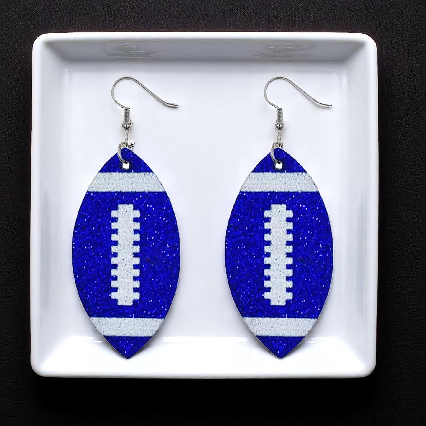 Score Big with Sparkle! Glitter Football Dangle Earrings 🏈