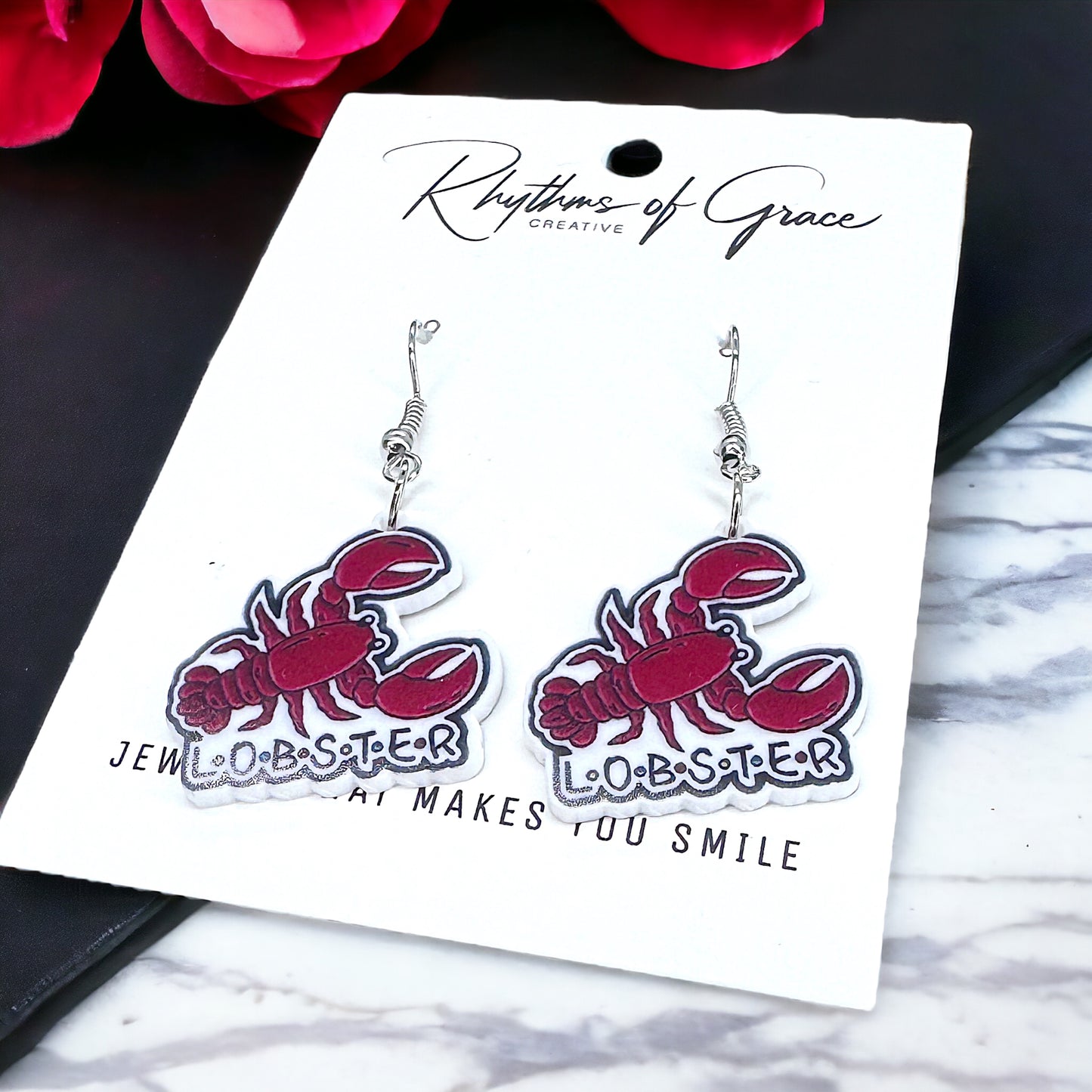 Lobster Dangle Earrings: Your Friendly Reminder of Love! FRIENDS