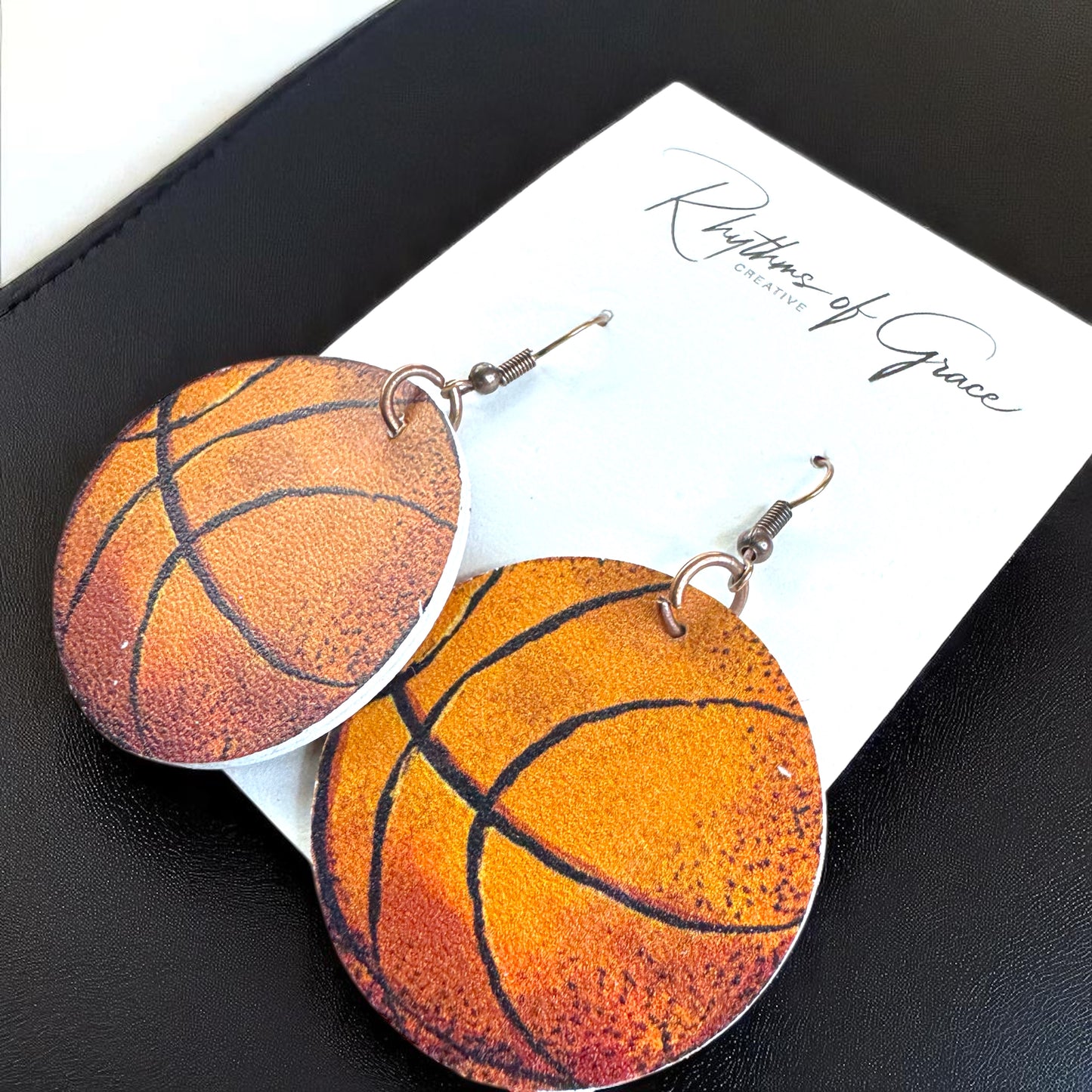 Slam Dunk Style: Basketball Dangle Earrings! 🏀