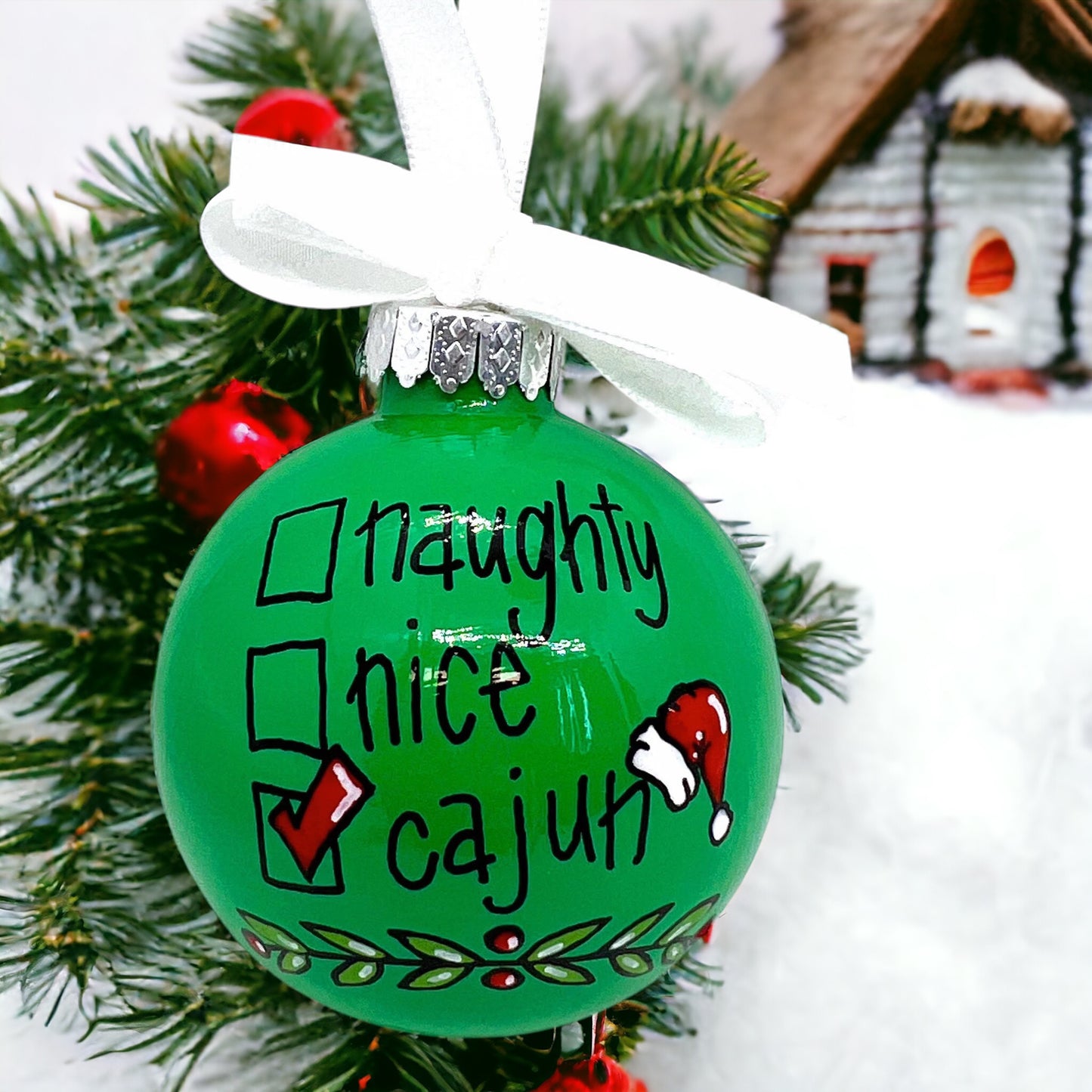 Checkin' It Twice: Naughty, Nice... Cajun! - Personalized Cajun Christmas Ornament