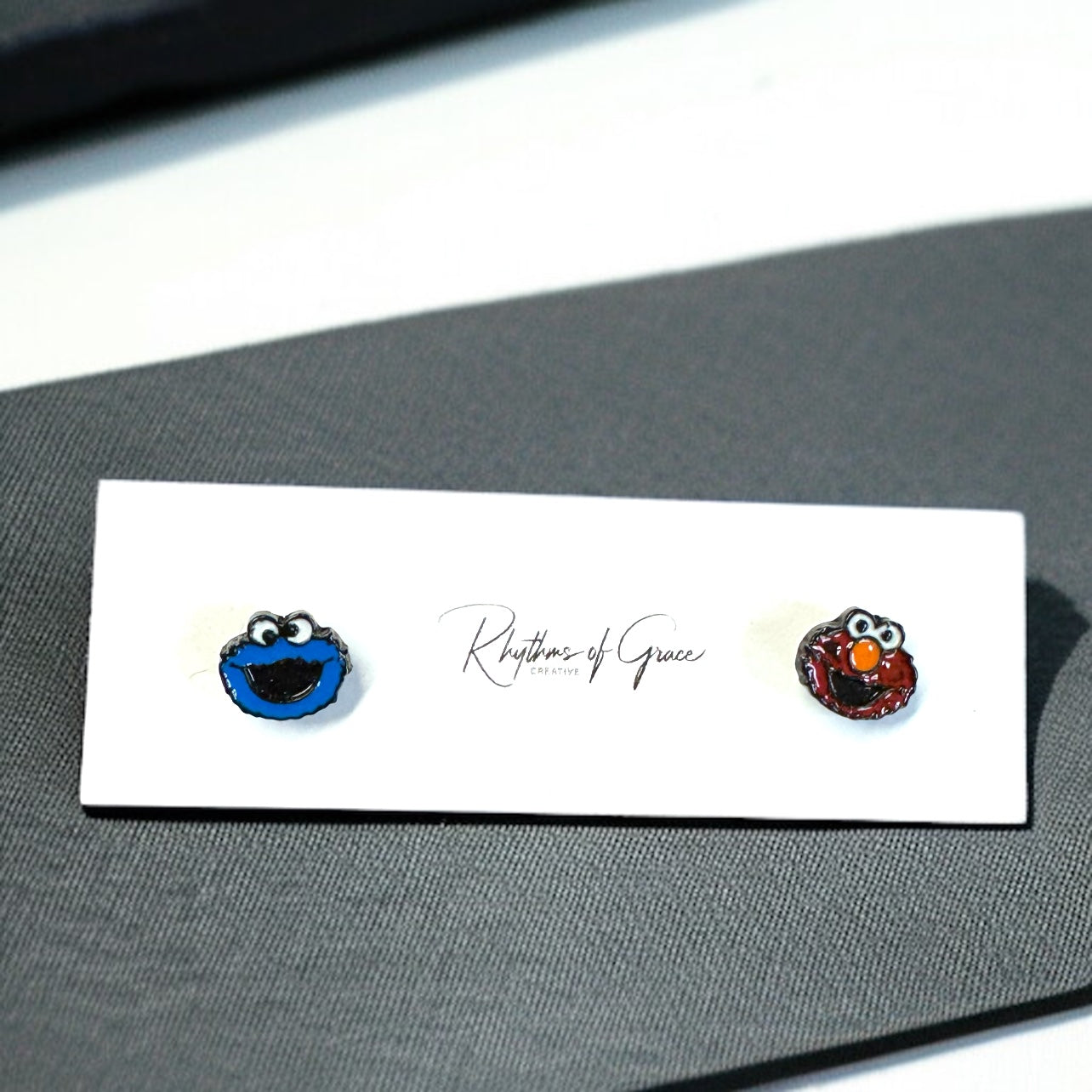 Monster Mash-Up: Colorful Elmo & Cookie Monster Stud Earrings!
