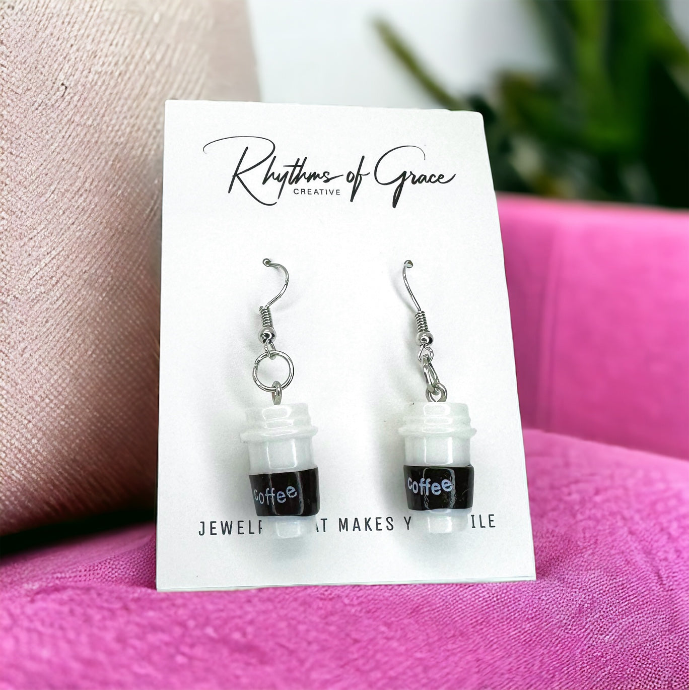 Brew-tiful Vibes: Coffee Cup Dangle Earrings for Caffeine Queens & Cold Brew Babes!☕