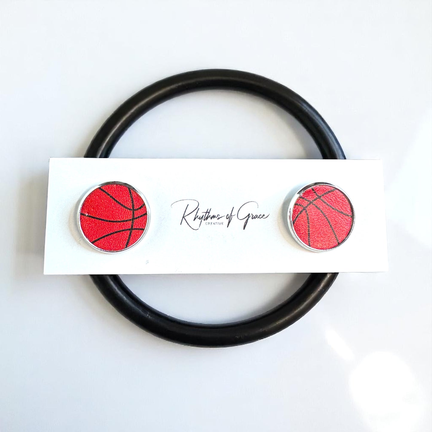 Slam Dunk Style: Basketball Stud Earrings 🏀