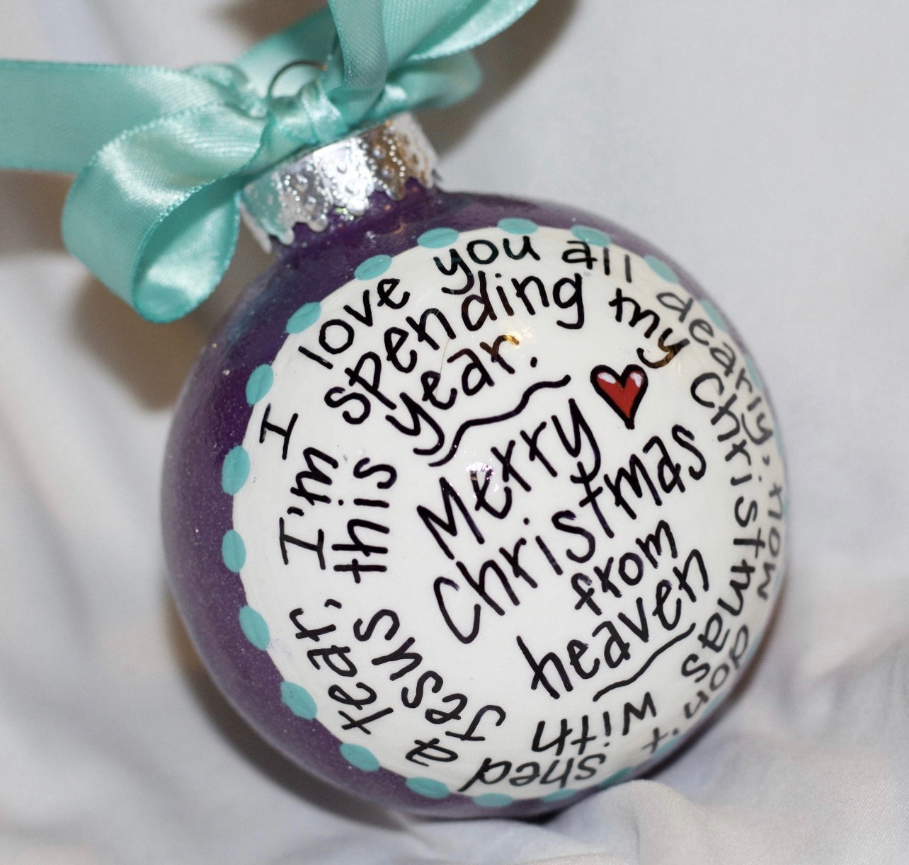 Christmas in Heaven Ornament - Memorial Ornament, Angel in Heaven, Christmas Ornament, Holiday Ornament, In Memory, Rest in Peace - Rhythms of Grace Creative