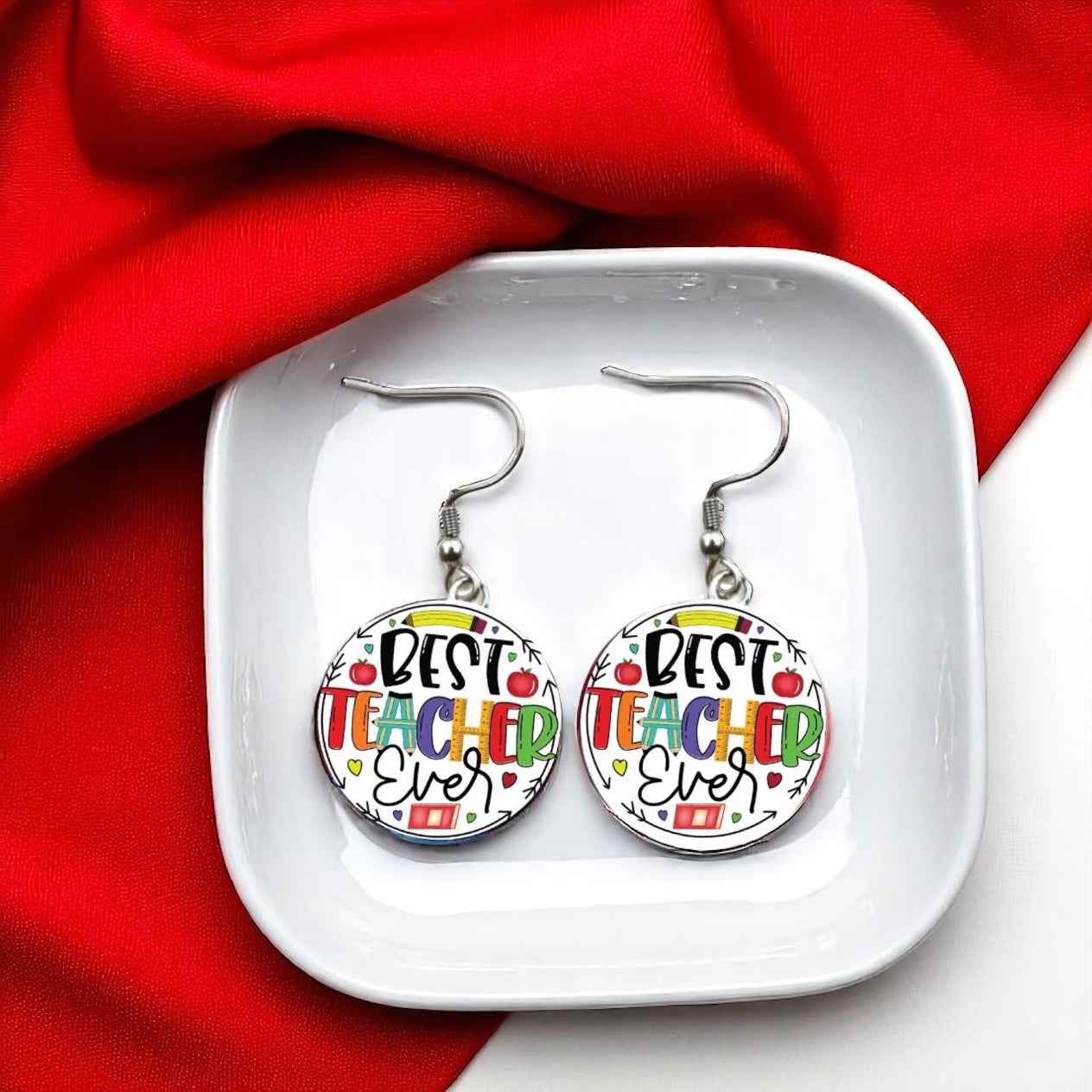 Inspire & Shine with Teacher Cabochon Dangle Earrings!