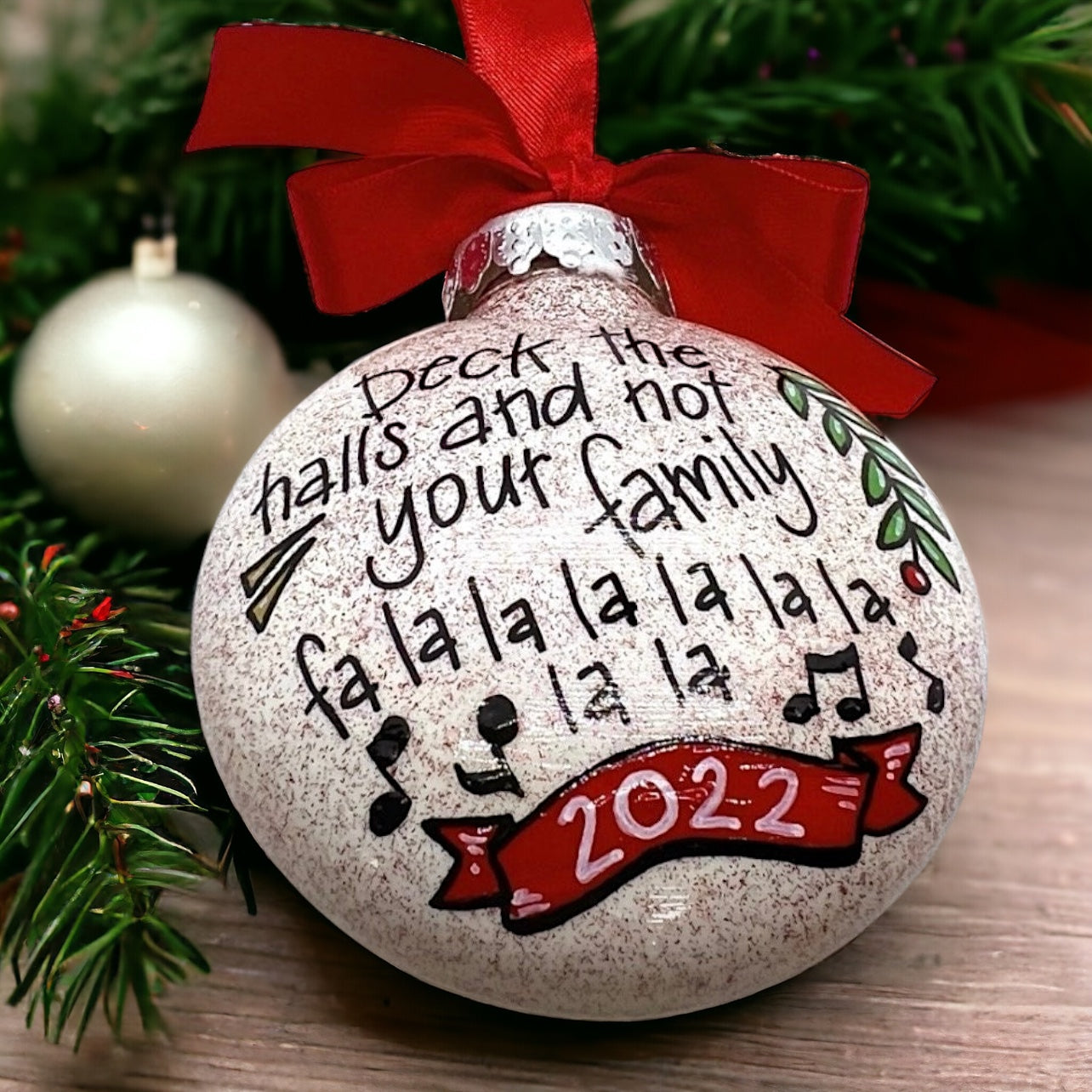 Christmas Ornament: Deck the Halls and Not Your Family – Fa La La La La - Rhythms of Grace Creative