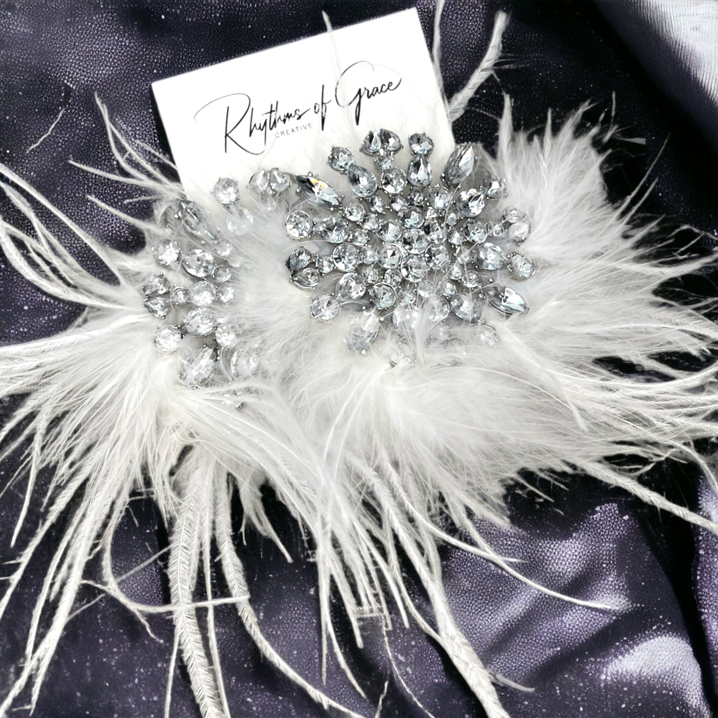 Feather Your Style: Dazzling White Rhinestone Earrings for a Glamorous Touch! - Rhythms of Grace Creative