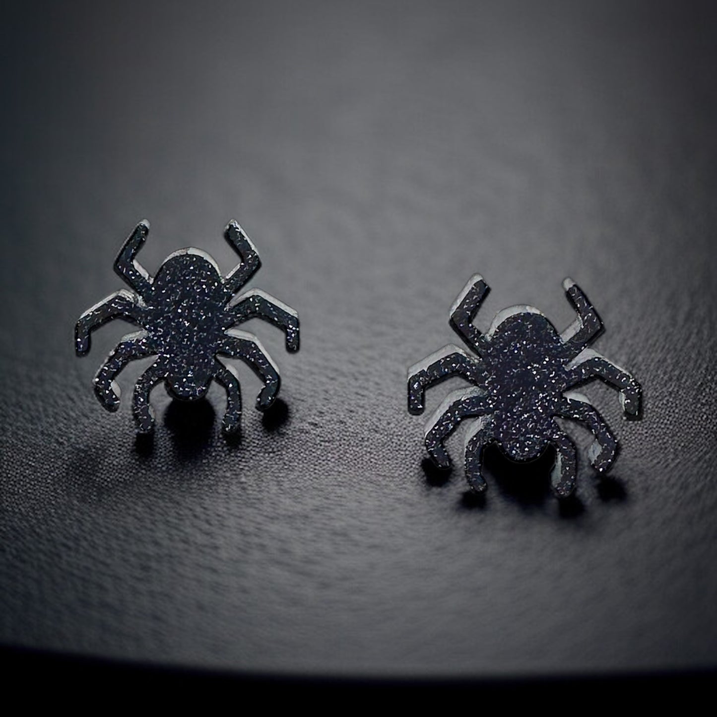 Bewitching Black Glitter Spider Studs! New Halloween Favorite!🕷️