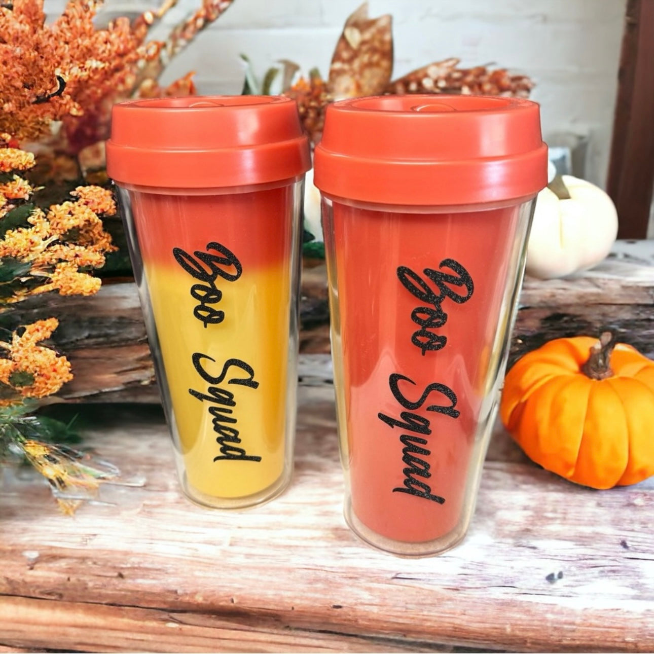 Boo Squad Brand New Color Changing Halloween Tumbler! 15 fl oz. Candycorn Colors