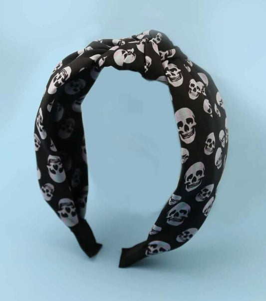 Halloween Skull Headband - Handmade Headpiece, Halloween Headpiece, Skull Bow, Skull Headpiece