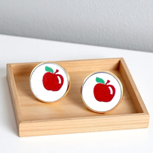 Sweeten Your Style with Apple Stud Earrings! 🍎