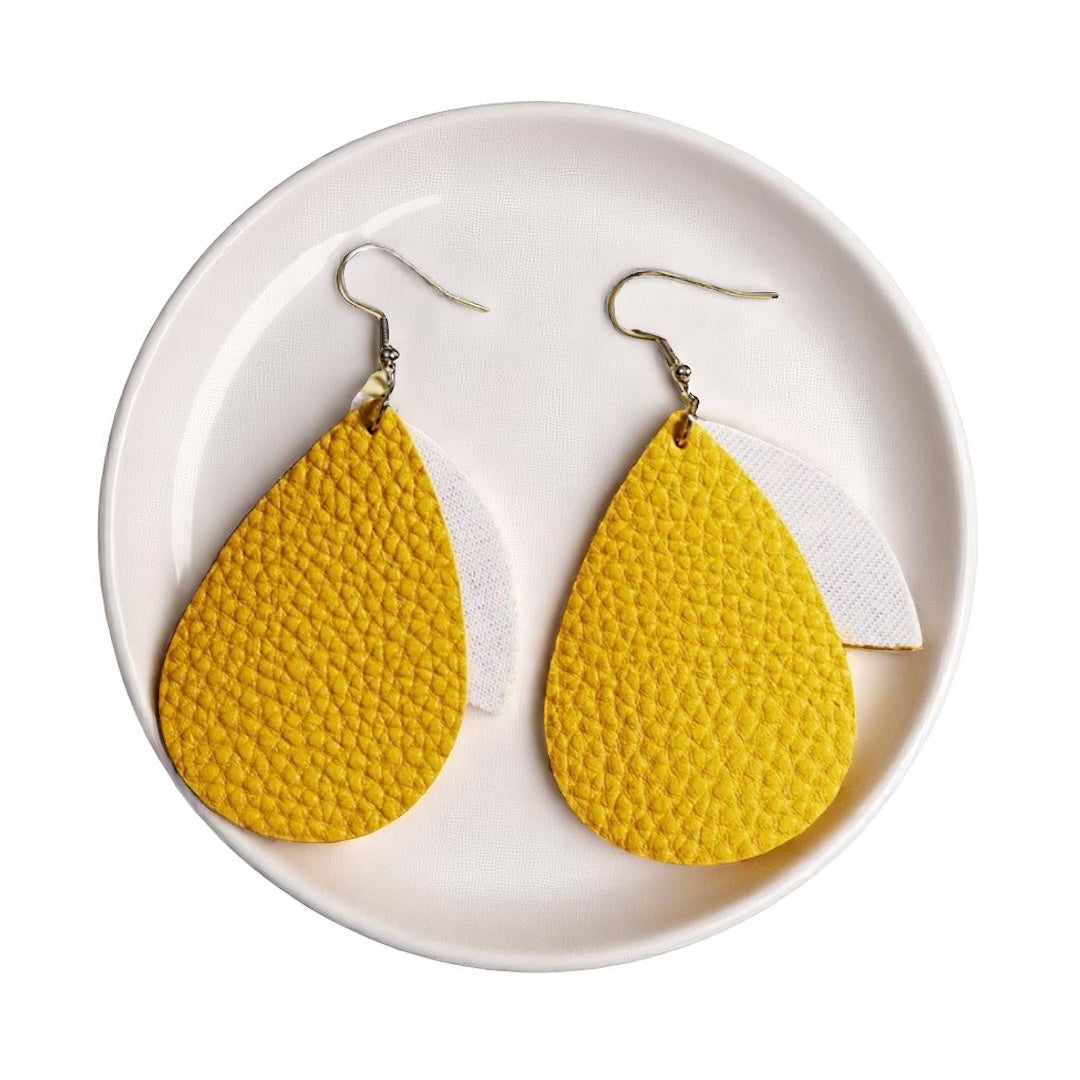 Golden Glow Teardrop Dangles: Shine Bright in Yellow!