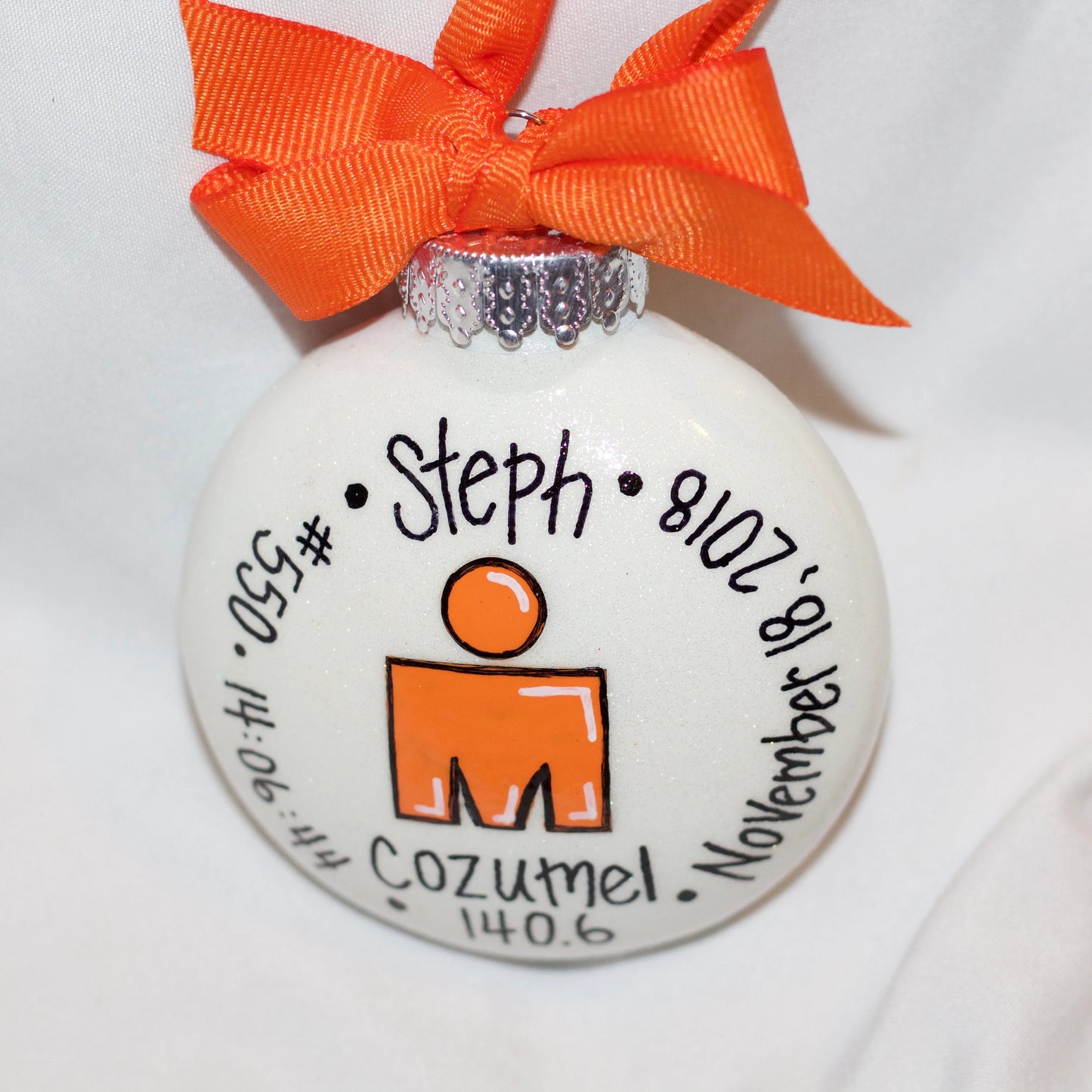 Custom Hand-Painted Triathlon Ornament - Personalized Runner Holiday Decoration