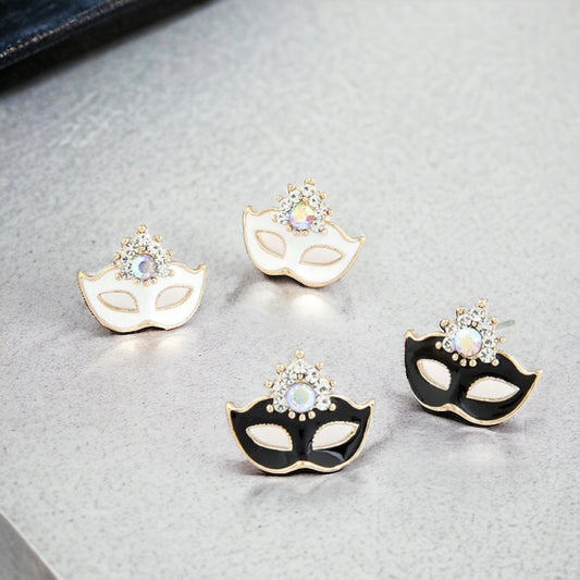 MasqueradeMask Earrings - Stud Earrings, Masquerade Earrings, Masquerade Jewelry, Handmade Earrings