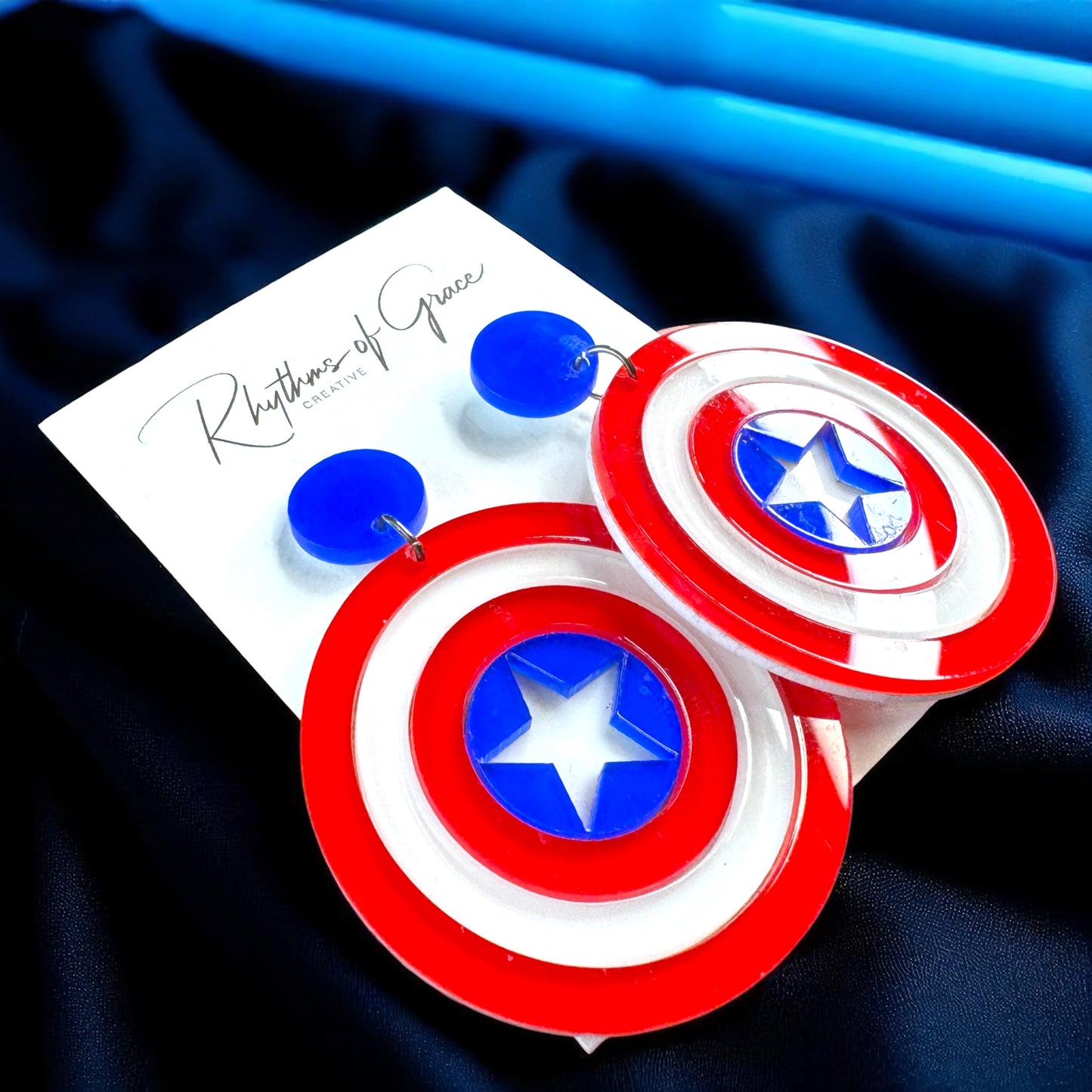 Rock Your Style with Stunning Captain America Shield Dangle Earrings! 🌟