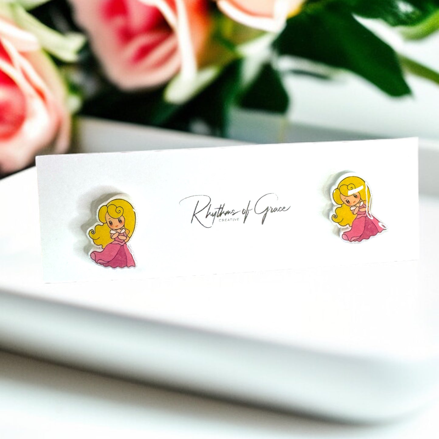 Enchanting Cartoon Princess Stud Earrings - Sparkle Like Royalty! đź‘‘