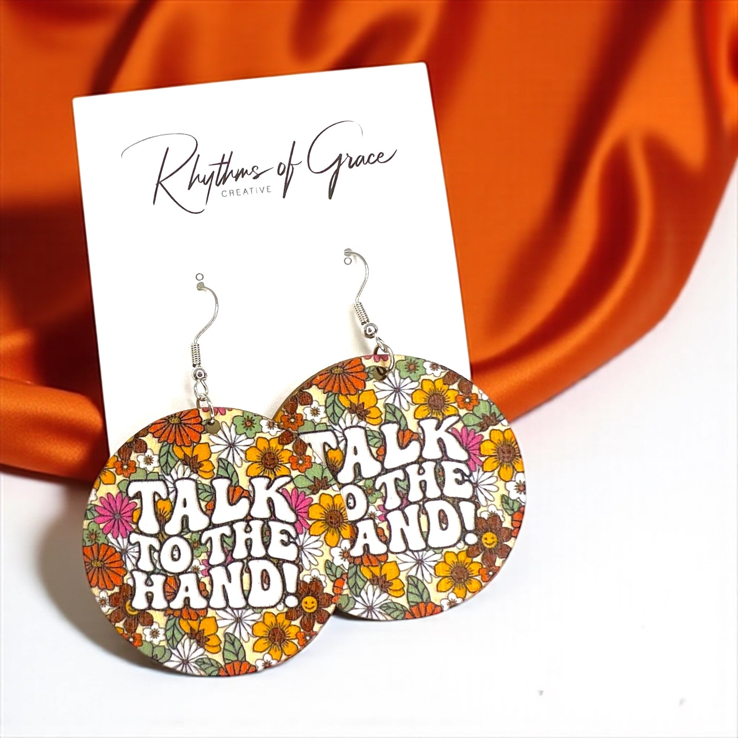 Talk to the Hand Earrings - Retro Sassy Vibe! 🌟 - Rhythms of Grace Creative