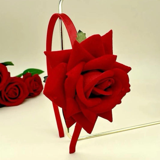 Red Rose Headband - Flower Headband, Floral Headpiece, Rose Headpiece, Birthday Party, It’s My Birthday
