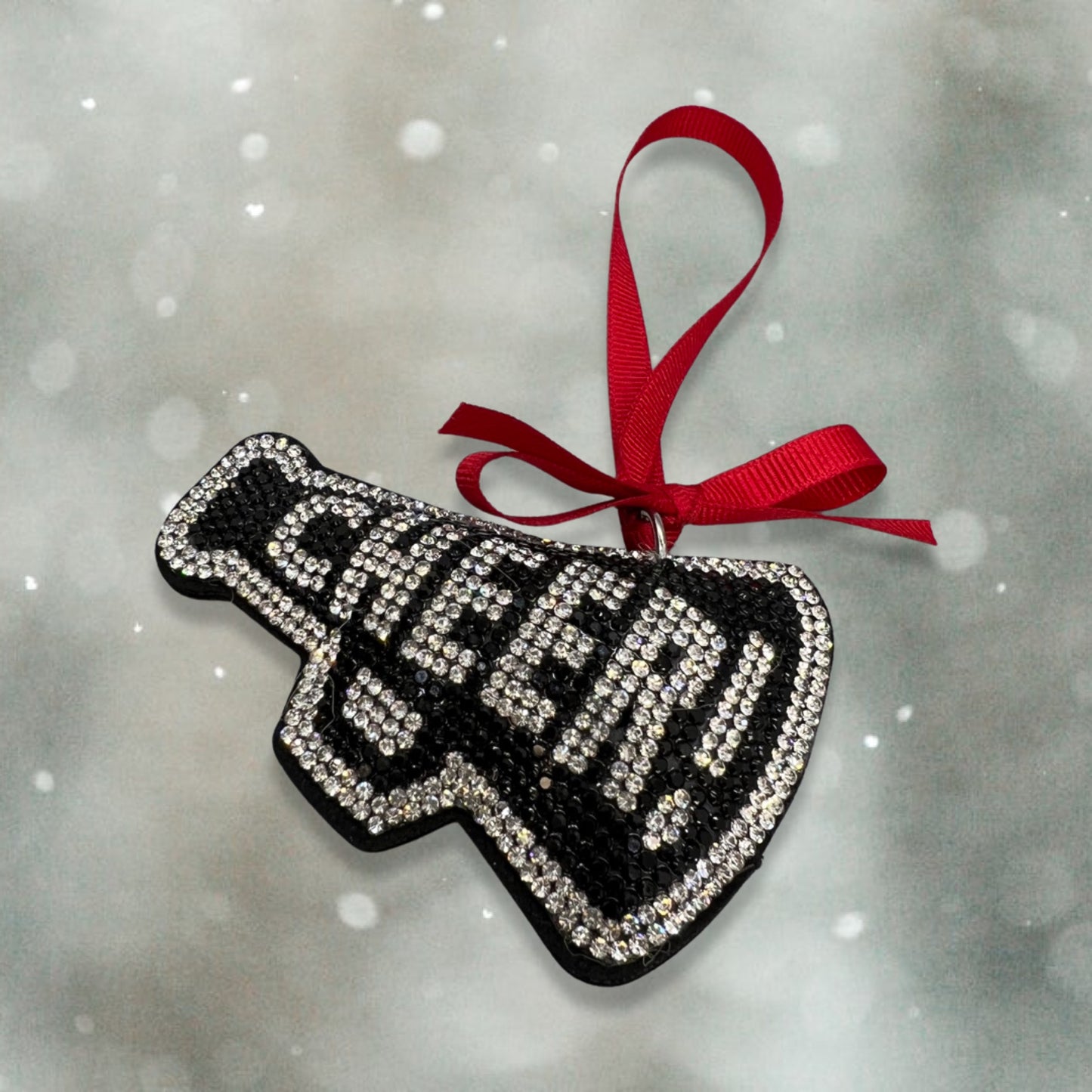 Personalized Rhinestone Cheerleader Christmas Ornament - Handcrafted Holiday Decor - Perfect Stocking Stuffer - Rhythms of Grace Creative