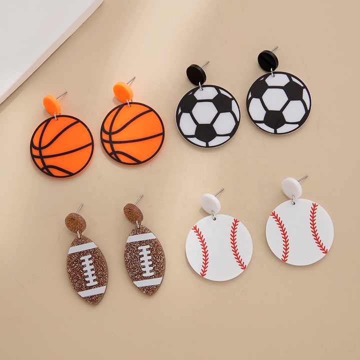 Score Big with Sports-Themed Dangle Earrings!
